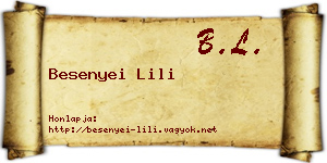 Besenyei Lili névjegykártya